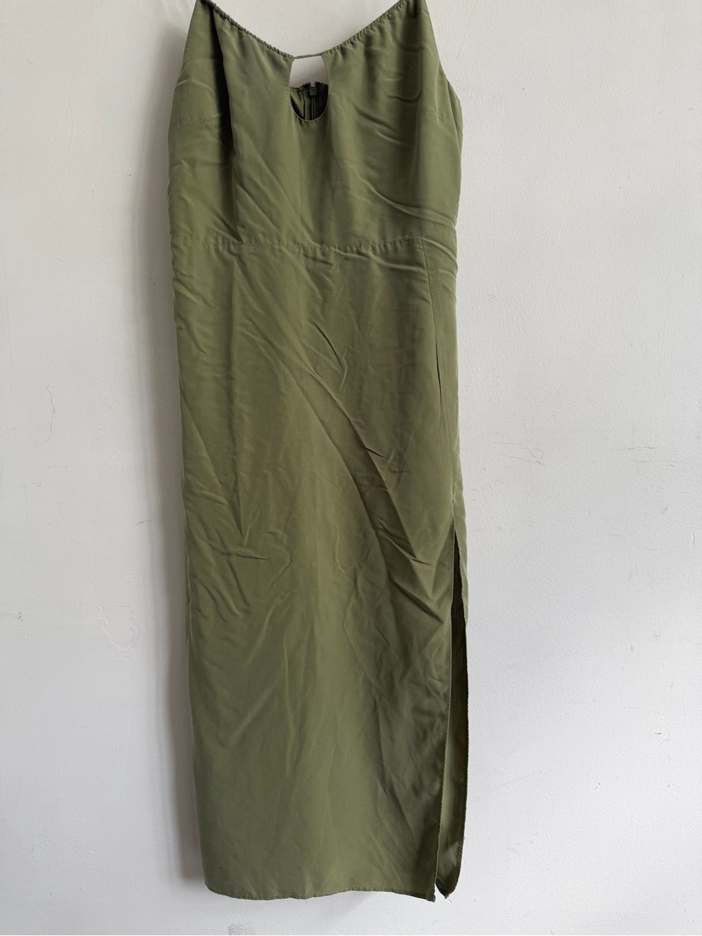 Abercrombie & Fitch Olive Slip Maxi Skirt